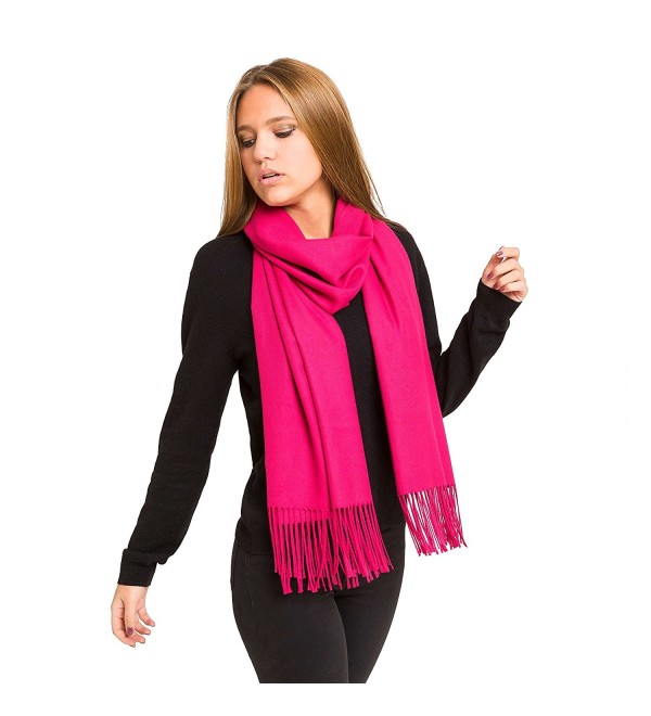 Scarf Pashmina Shawl Wrap for Women Spring Wedding Party Elegant Large Soft - Amzws03-magenta - CL18C3N9YI8