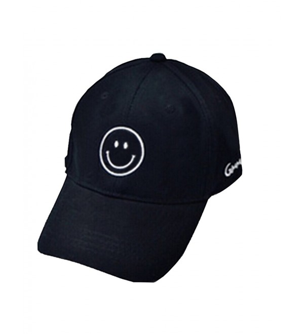 Moore Cool Mens Baseball Cap Smile Adjustable Printed Unisex Hip Pop Flat Hats - Black-smile - CN184N3EEXY