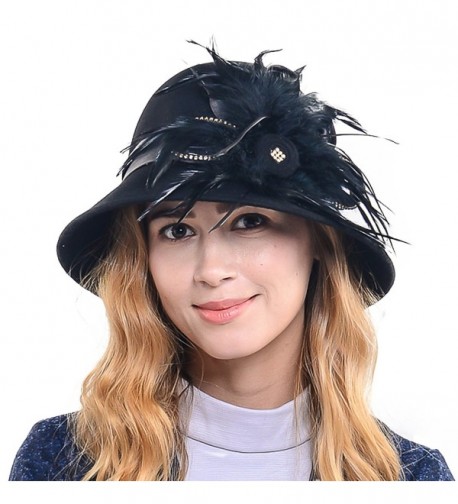 Wimdream Womens 1920s Wool Cloche Felt Bower Hat For Winter 026H - 025m-black - CN187LEKI4U