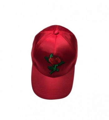 Caps- Toraway Unisex Fashion Rose Embroidery Baseball Cap Adjustable Hip Hop Rose Hat - Red - CT182YYW7QX