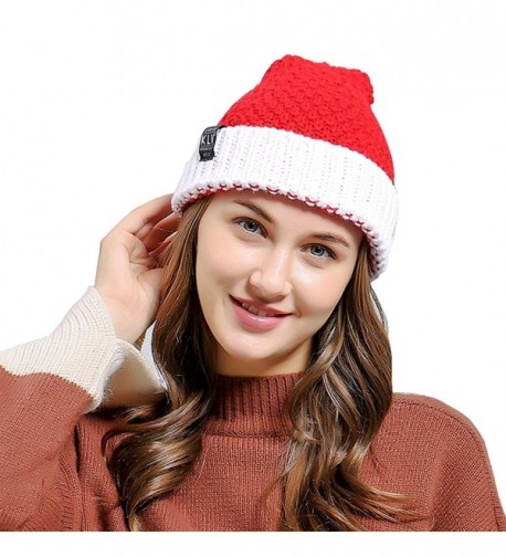 MiyaChic Christmas Beanie Hat Winter Warm Knitted Crochet Santa Hat Gift - Christmas Beanie - CT188G7SMGI