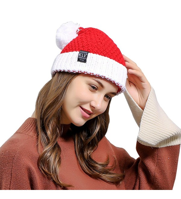 Christmas Beanie Hat Winter Warm Knitted Crochet Santa Hat Gift ...