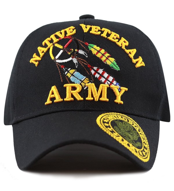 1100 Official Licensed Native Veteran Military Embroidered Cap Black-army  C212NAJ5N47