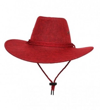 COMVIP Unisex Adult Cotton Adjustable Cycling Cowboy Hat - Red - C9182IQ9UCC