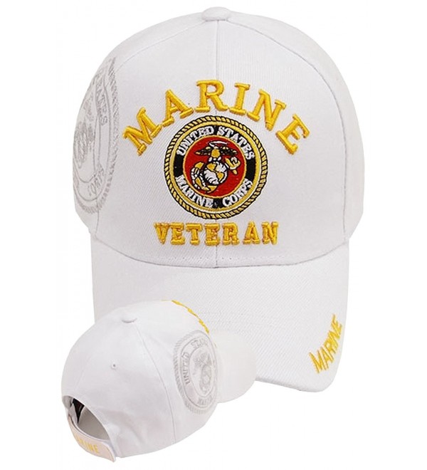 U.S. MARINE CORPS USMC INSIGNIA HAT WHITE MARINES US VETERAN BASEBALL CAPS - CL11XSW9GH7