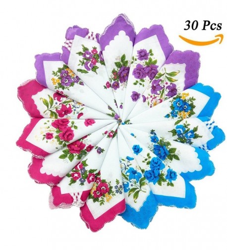 WINDLY Women's Vintage Handkerchiefs with Floral Print Bulk for Wedding Party - 11x11 inches - 20pcs - CS185EX822W