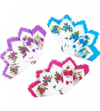 Women's Vintage Handkerchiefs with Floral Print Bulk for Wedding Party ...