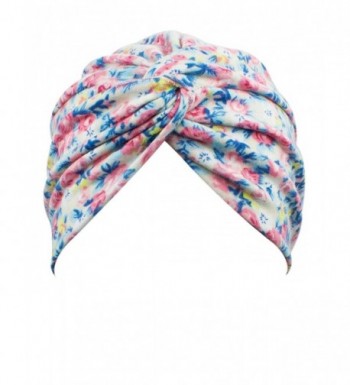 TFB.Love Women Pleated Ruffle Stretch Turban Hat Hair Wrap Cover Up Sun Cap - Multicolor 03 - CL182G0CX7I