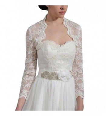 Amy's Accessory Women's Applique Backless Wedding Bridal Jacket Wraps C59Amy - Ivory - C412K87XK0D