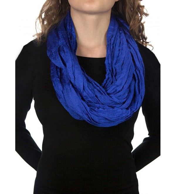 La Purse Metallic Infinity Circle Scarf - Indigo Blue - CO11QYDYX4X