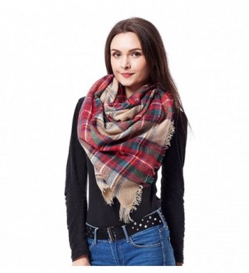 Moxeay Fashion Women Warm Long Blanket Oversized Tartan Scarf Pashmina - 2 - C111V6UUFA9