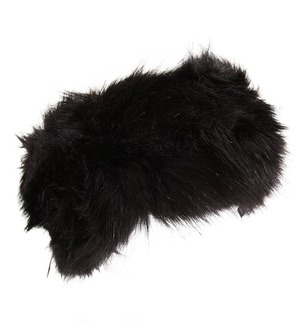 Womens/Ladies Thermal Faux Fur Headband - Black - CP11Q5QSFIJ