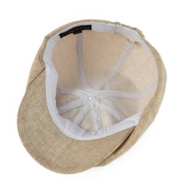 Men Newsboy Caps Breathable Linen Summer hat Ivy Cap Cabbie Flat Cap ...