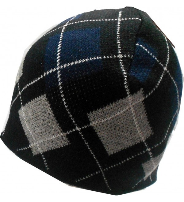 Argyle stripe beanie skull ski Hat cap cuffless unisex - CU11O0DK0WN