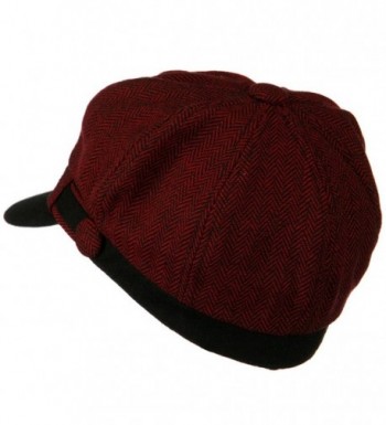 Wool Blend Herringbone Newsboy Cap