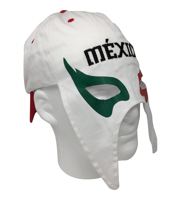 Mexico Gorra Mascara de Futbol. Mexico Soccer hat. Mexican Lucha Libre Mask Cap - White - CN186GUORG7