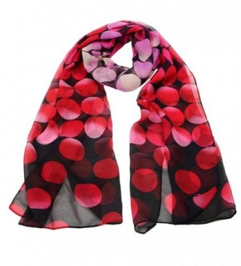 Women Chiffon Dotted Print Scarves Wraps Vovotrade - Red - CS1293FTKSH