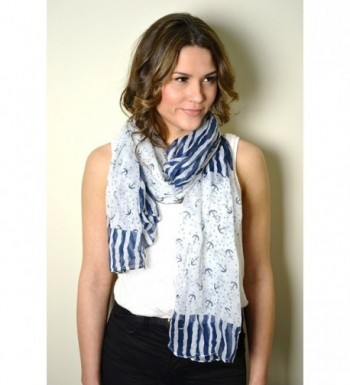 Nautical Navy Anchors Scarf Shawl