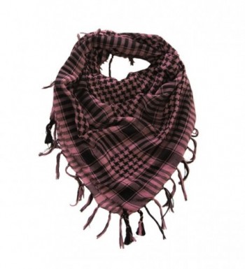 TrendsBlue Trendy Plaid & Houndstooth Check Soft Square Scarf-Diff Colors Avail - Mauve & Black - CT187ON3OSC