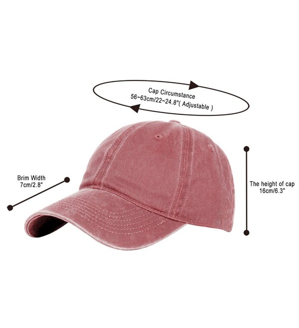 Classic Unisex Baseball Cap Adjustable Washed Dyed Cotton Ball Hat Red ...