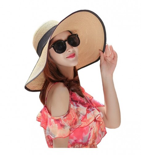 Itopfox Womens Bowknot Straw Floppy in Women's Sun Hats
