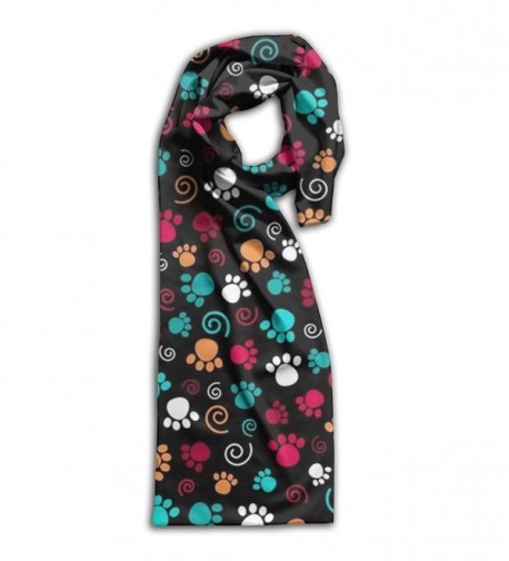 Dog Paw Print Women's Fall Christmas Scarf Light Scarves Infinity Graphic Scarfs For Women Young - White - CJ188LHL4DR