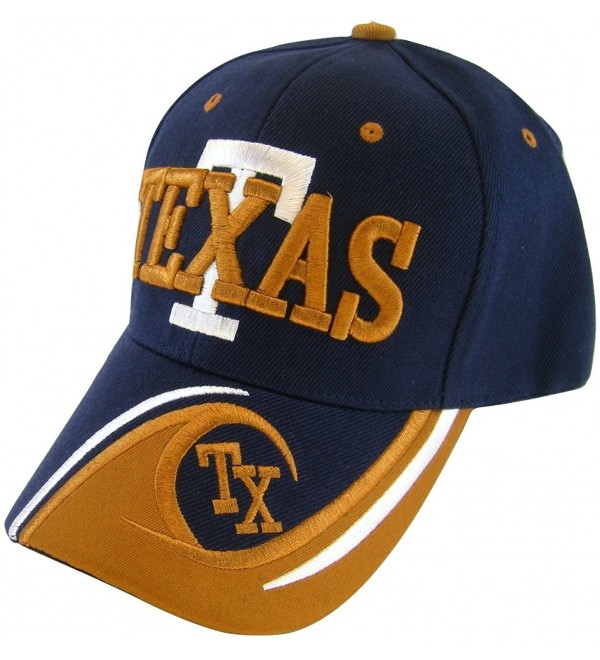 Texas T Wave Pattern Adjustable Baseball Cap - Navy - CG17WYWH946