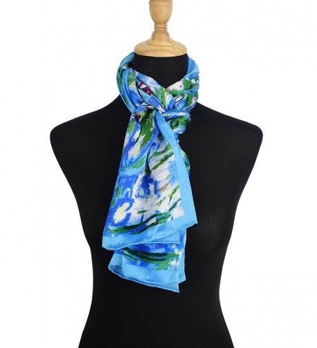 100% Luxurious Silk Scarf Claude Monet Famous Painted Scarves Water ...