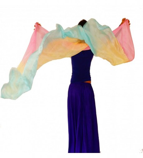 Nahari Silks 100% Silk Hand-dyed Scarves in Unique Blends & Solids - Baby Rainbow - CP11FI0ESEN