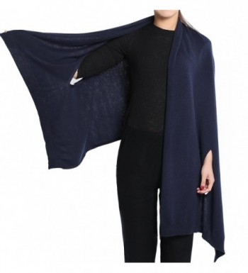 Bruceriver Women's Wool Blended Versatile Multi Style Long Knit Scarf - Navy - C717YTRNQ22