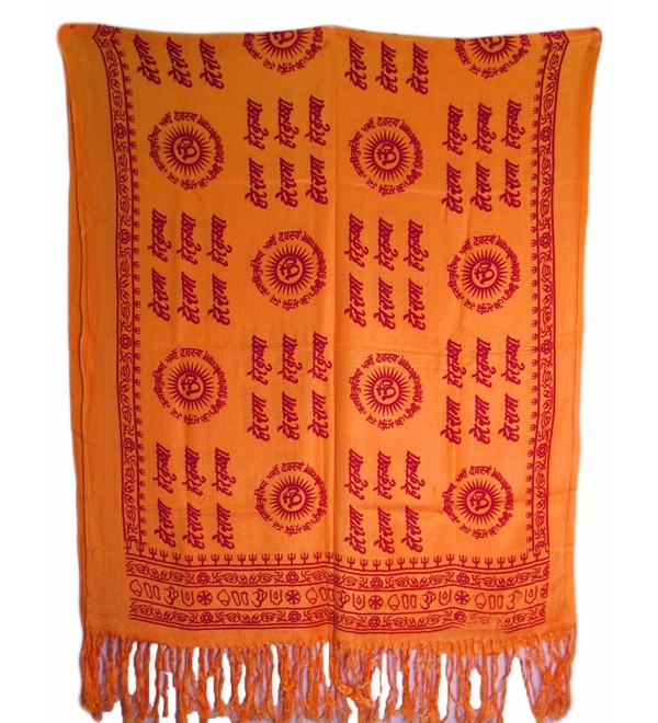 Yoga Om Hare Rama Hare Krishna Meditation Prayer Shawl Scarf Stole (Yellow) - CQ11BLI2MFD