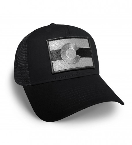 Colorado State Flag Baseball Hat Solid Black Snapback Adjustable Cap - C812O3LFIJU