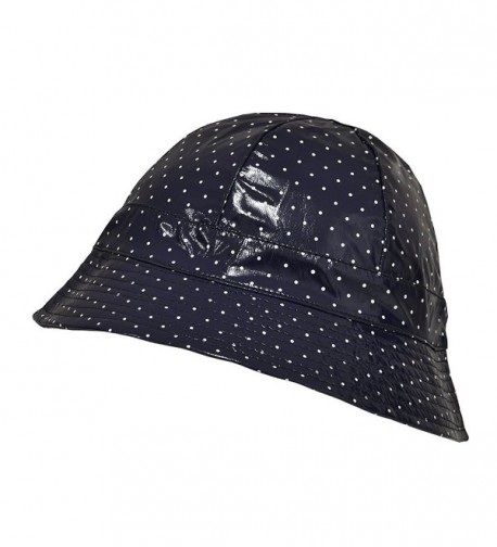 TOUTACOO Waterproof Vinyl Bucket Rain Hat - Polka Dot - Blue - CF11UYFMDI5