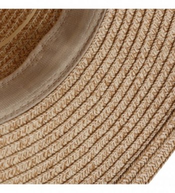 Womens Light Weight Bow Bucket Straw Sun Hat Beige CC183KLT5HS