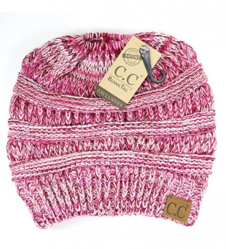 Crane Clothing Co. Women's Multi Tone CC Beanie Tail - Pink - CR1859O5OR5