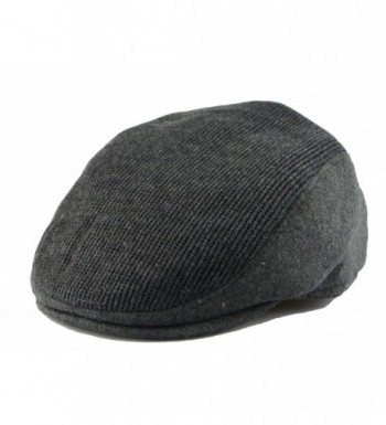 Mens Winter Flat Cap Catsby Ivy Golf Driver Cabbie Hat S/M(57cm)- M/L(59cm) - Gray - CW126NB5JST