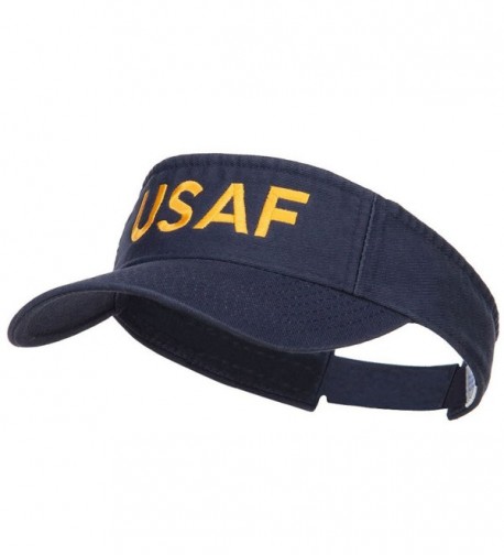 USAF Embroidered Cotton Washed Visor - Navy - C1184WX9CLX