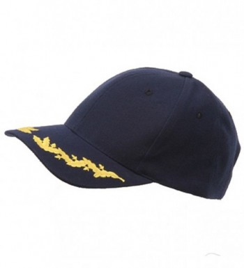 Scrambled Egg Eggs Oak Leaf Sprig Visor Baseball Cap - Navy - CK12JGA8AVZ