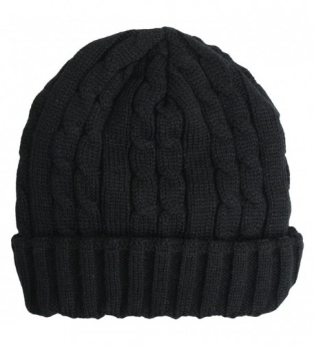 Wonderful Fashion Trendy Winter Warm Soft Beanie Cable Knitted Hat Cap For Women and Men - Black - CB11P3FEQZT