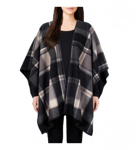 Ike Behar Ladies' Reversible Fashion Wrap - Taupe/Gray Plaid - CH12N0GE3Z5