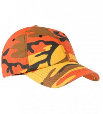Joe's USA - Adjustable Camo Camouflage Cap Hat in 6 Colors - Orange Camo - CQ11SYW9WEN