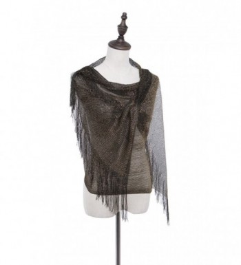 Evening Formal Shawl and Wrap- 1920s Flapper Wedding Sparkle Piano Scarf for Women - Black and Gold - CX18496ALNN