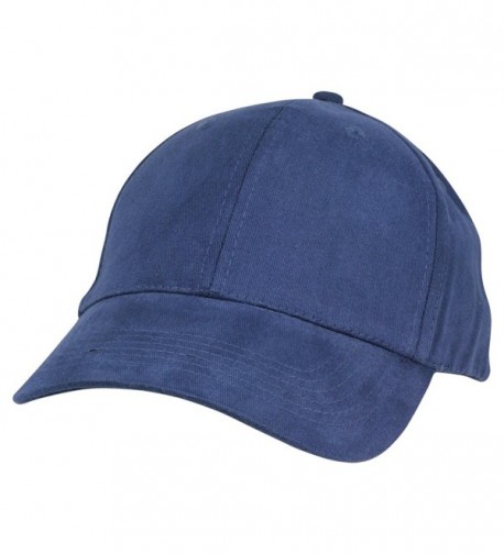 DALIX Unisex Fine Brushed Cotton Cap Adjustable Hat with 6 Panels - Structured - Navy Blue - CO1195131E9