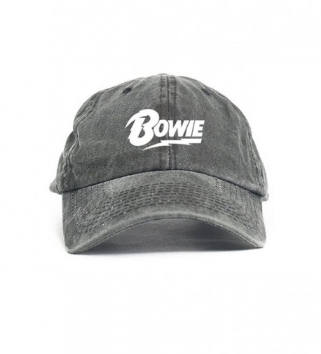 David Bowie Unstructured Dad Hat Baseball Cap - Black Denim - CD12O2TXTAP