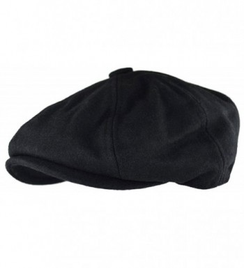 Men's Wool Blend Applejack newsboy Herringbone- Houndstooth Cap Black ...