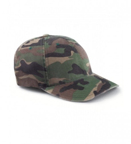 Yupoong Flexfit Cotton Camouflage Baseball Cap 6977CA - Green Camo - C6116FP9CJ1