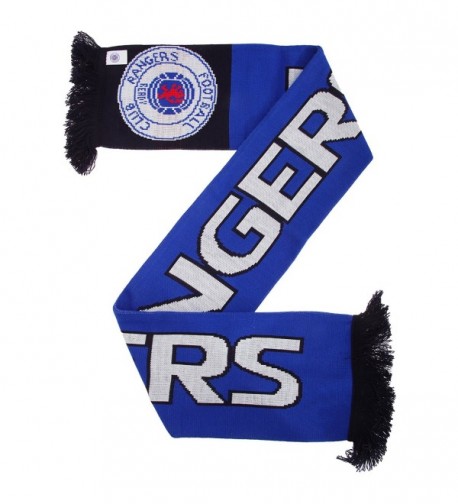 Rangers FC Official Nero Knitted Football Crest Supporters Scarf - Blue/Black/White - CN12307FCZT