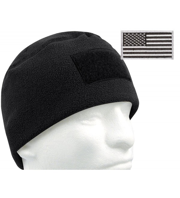 G.I. Type Tactical Polar Fleece Watch Cap and Patch Bundle - Black - CA11P3CQW5J