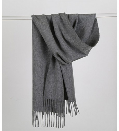 100% LAMBSWOOL PLAID SCARFS INFINITY WINTER DARK GREY CASHMERE FEEL ...