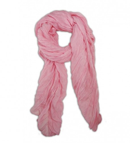 Long Candy Crinkle Scarf - Light Pink - C411H0FNWOL